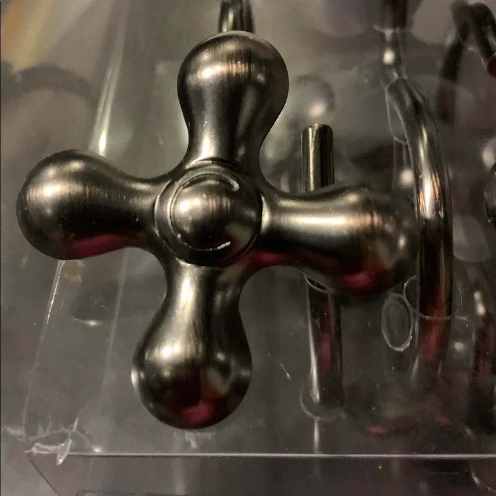 Water Tap Shower curtain hooks 12 pack Hot & Cold Metal hooks NEW Unique & Rare